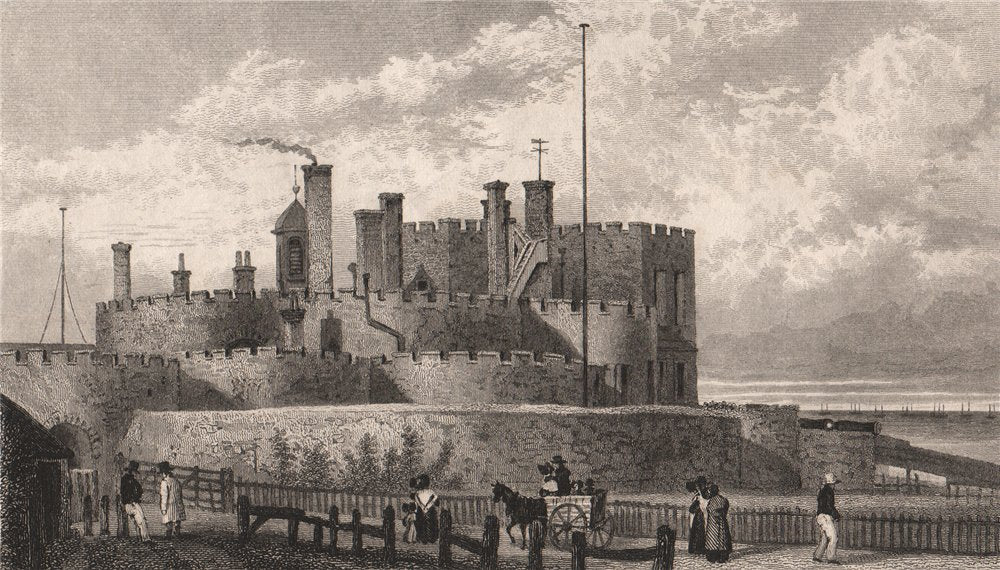 Deal Castle, Kent. SHEPHERD 1829 old antique vintage print picture
